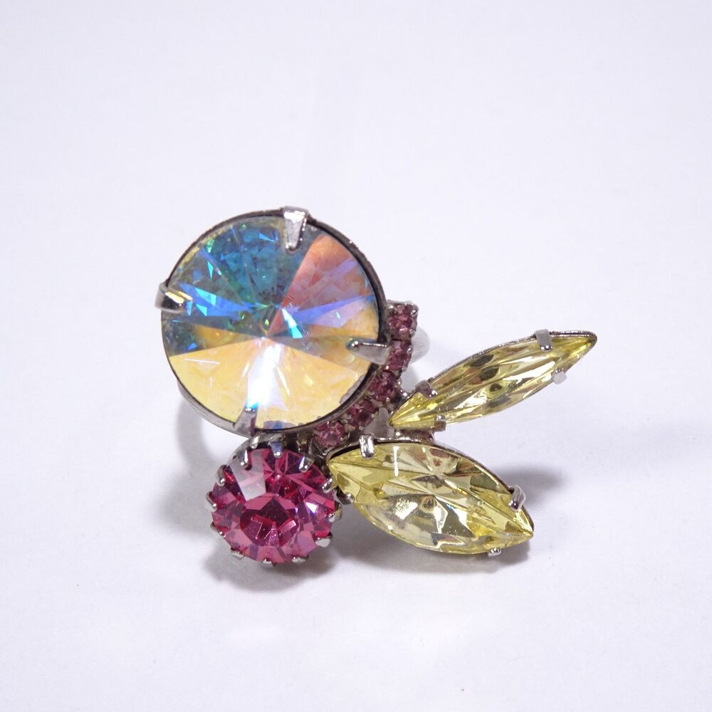 Joomi Lim Women's Madison Crystal Square pastel Wing Ring Sz 6 NWOT 145